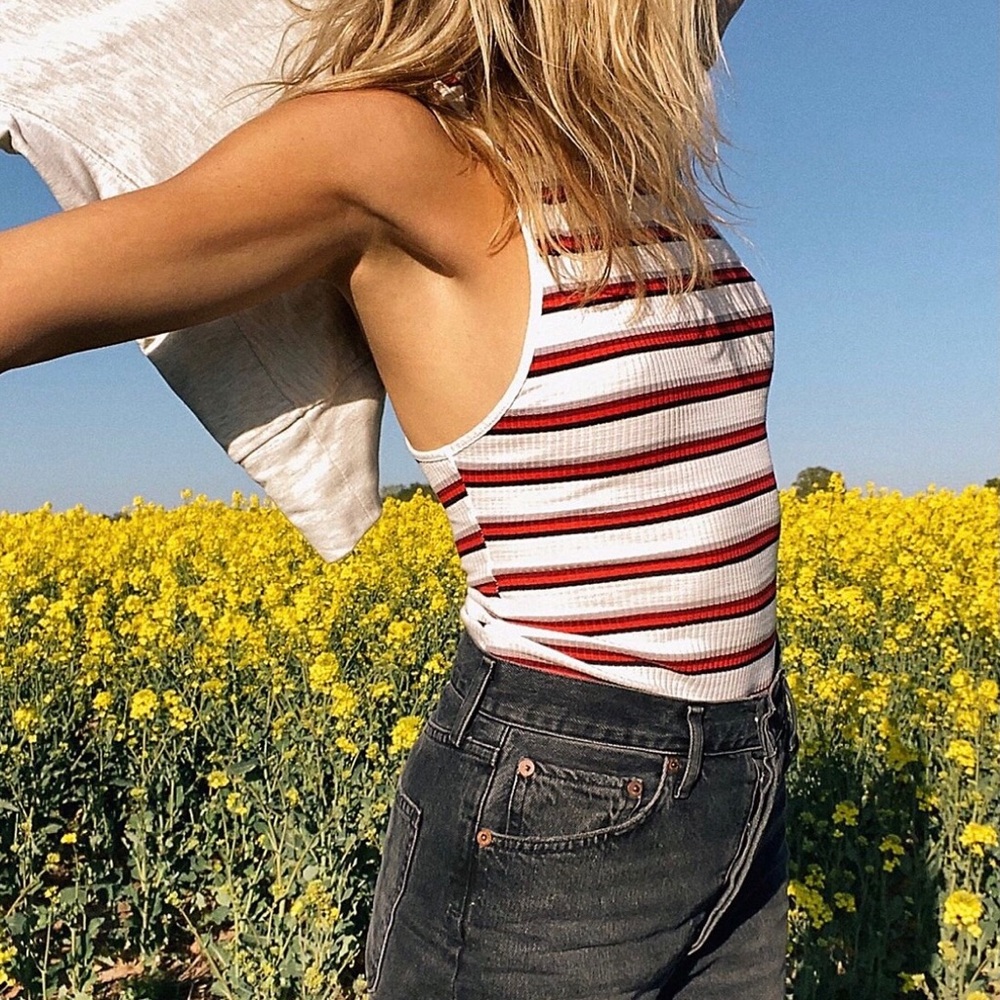 Free People Ziggy Striped Bodysuit